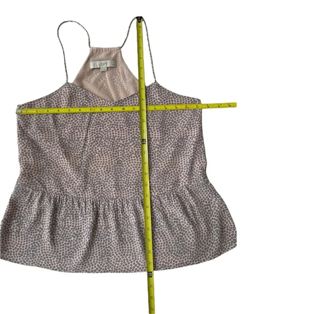 Ann Taylor Loft Women's Polka Dot Top Blush Pink/Beige Size SP - Picture 6 of 9